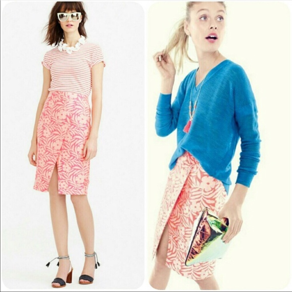 Jcrew plumeria neon wrap skirt